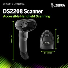 Zebra DS2208 Handheld Barcode Scanner w/Stand | 1D 2D QR Code |Easy…