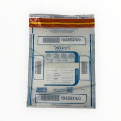 100 Bags ControlTek TripLOK 12×16 Clear Tamper Evident Cash Deposit Bag Security