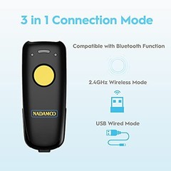 NADAMOO 2D Barcode Scanner Bluetooth 2.4G USB QR Reader BUR3076