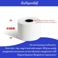 44mm x 165&prime; BOND CASH REGISTER PAPER – 40 NEW ROLLS ** FREE SHIPPING **