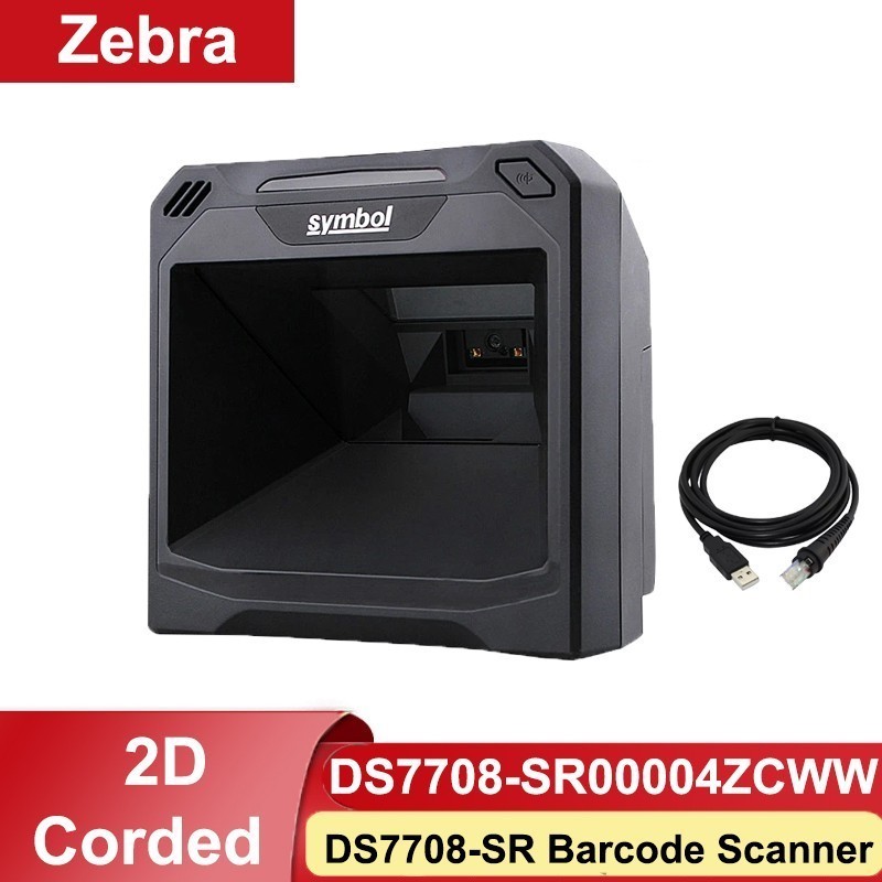 Zebra Symbol DS7708-SR00004ZCWW 1D/2D USB Hands-free Barcode Scanner with Cable