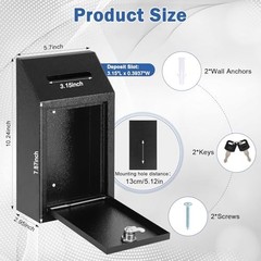Secure Money Drop Box with Lock & Slot – Metal Cash Collection & Suggestion Box