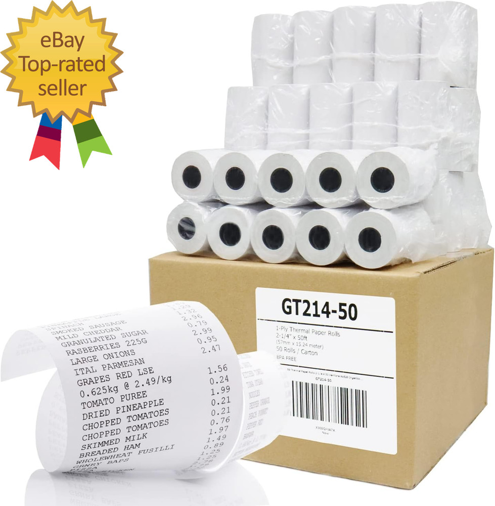 Thermal Paper Receipt Roll 2-1/4 X 50 BPA Free 50 Rolls