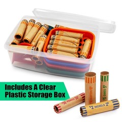 Coin Sorter Tubes And Color Coded Separator Trays With 72 Wrappers Kit