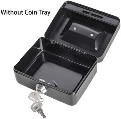 X-Small Cash Box with Lock – Money Saving Box for Cash Coins, Small Lock Box for