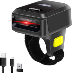 Bluetooth Ring 1D 2D QR Barcode Scanner,Wearable Wireless Finger Mini Bar Code