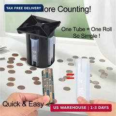 Coin Counter, Coin Sorter Tube, 4-in-1 Coin Sorter and Wrapper Machine, Change C