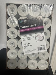 2 1/4&Prime; x 85&prime; NCR Thermal Paper – 24 Roll Case – Item 997964-NEW-FREE SHIPPING