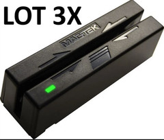 Lot 3x MagTek 21040140 SureSwipe USB Dual-Head Credit Card Reader