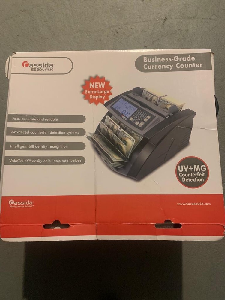 Cassida 5520 UV/MG Currency Counter/Counterfeit Detector Business Grade