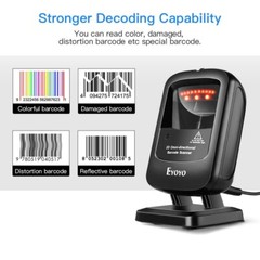 Eyoyo 2D Desktop Barcode Scanner Automatic Image Scan USB Wired Platform Scanner