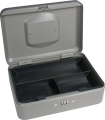 BARSKA 10 Inch Cash Box Medium Safe w/ Combination Lock in Grey, CB11786