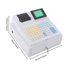 LCD Display Corded Cash Register Electric Cashier Cash Register w/Cash Drawer
