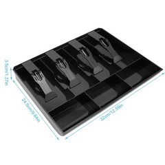 Cash Register Drawer Insert Tray with 4 Bill/3 Coin Compartments for Money St…